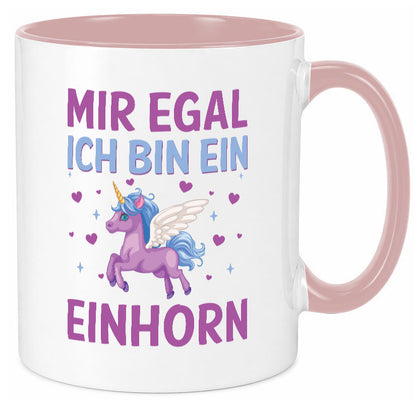 Mir egal, ich bin ein Einhorn| Herzen Geschenkidee Humor Tasse