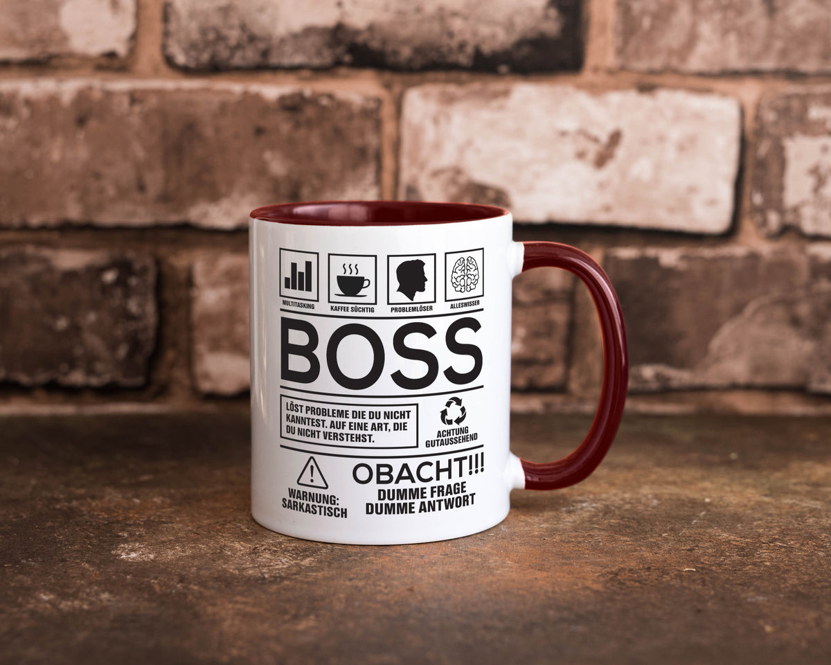 Achtung Probleme Boss | Führungskraft Vorgesetzter lustig Humor Geschenkidee Tasse