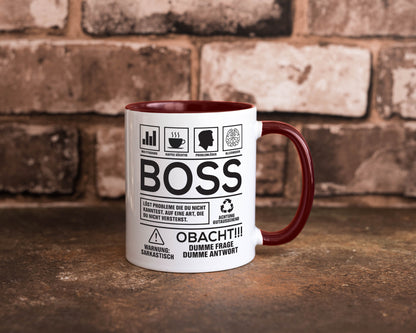 Achtung Probleme Boss | Führungskraft Vorgesetzter lustig Humor Geschenkidee Tasse