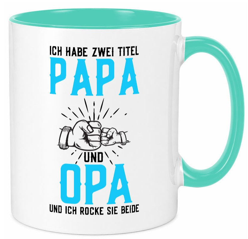 Papa und Opa | zwei Titel Rocke sie Beide Humor Familie Geschenkidee Tasse