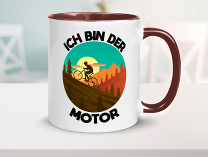 Ich bin der Motor | Mountainbiking Fahrrad Berge Geschenkidee Humor Tasse