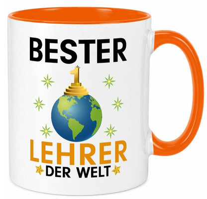 Welt Bester Lehrer | Schule Beruf Schüler Geschenk Arbeit Kollegen Büro Tasse