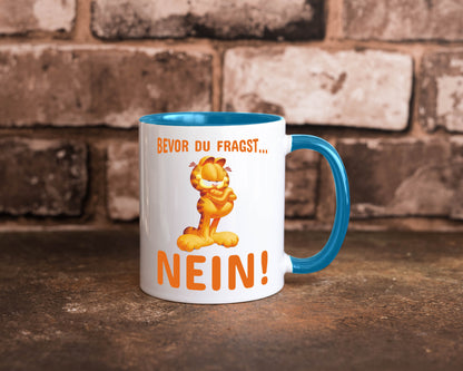 Bevor du fragst? Nein! | grimmige Katze Spruchtasse lustig Tierliebhaber Humor