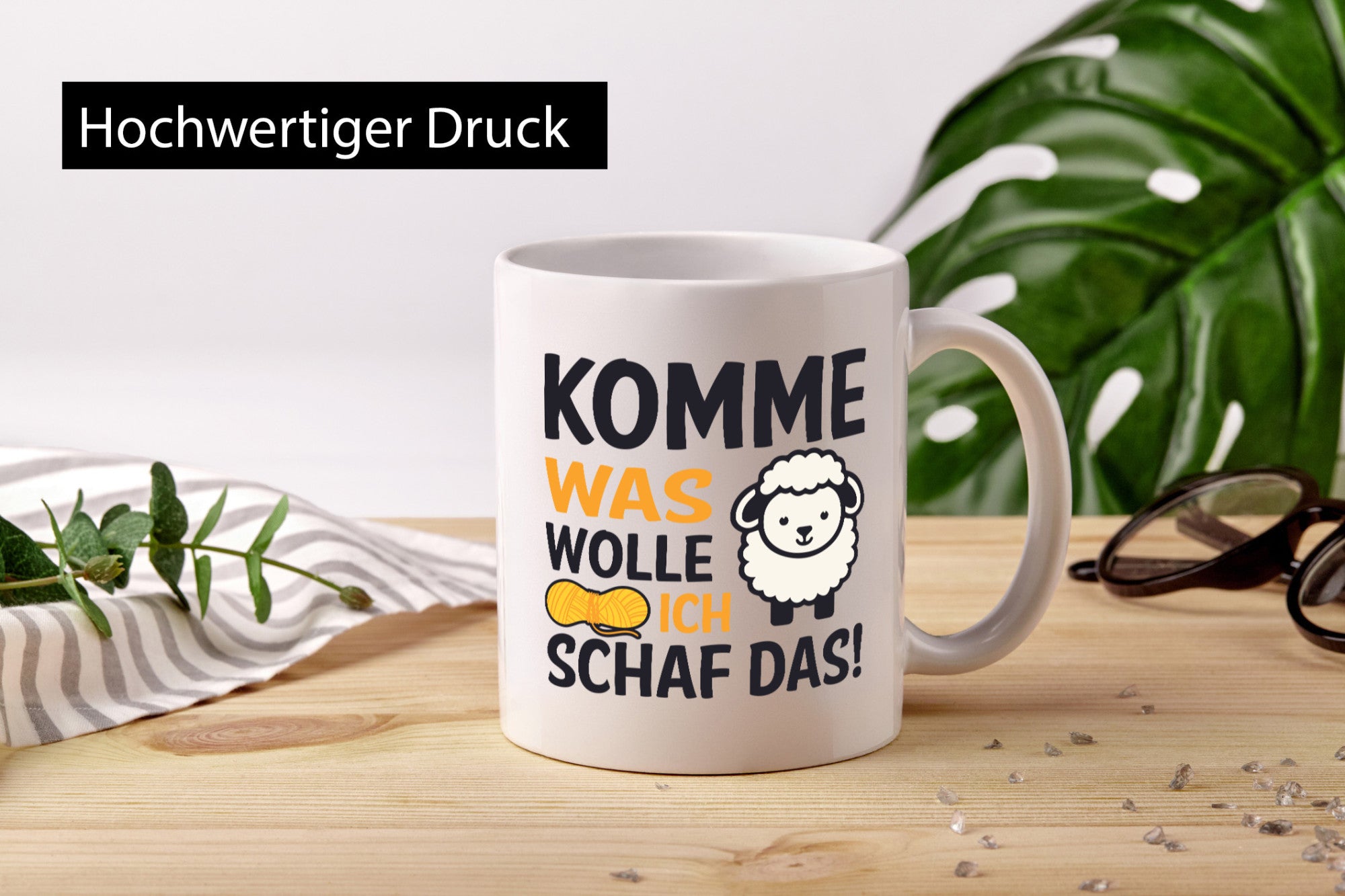 Komme was wolle, ich schaf das | Wolle Humor Geschenkidee Tasse