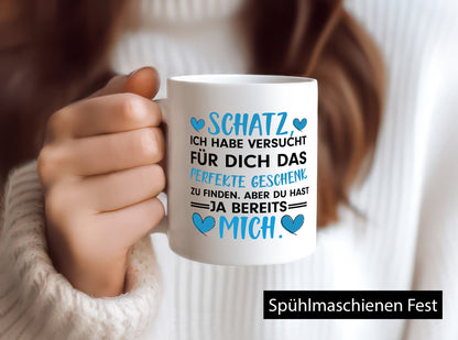 Perfekt für Schatz | Pärchen Tasse Valentinstag Geschenk Humor Geschenkidee