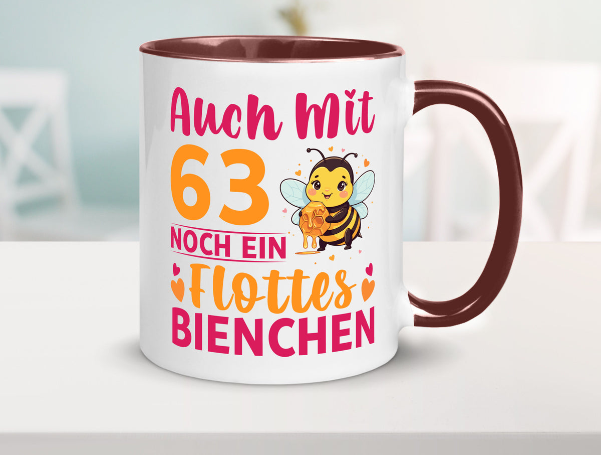63. Geburtstag | Flottes Bienchen 63 Jahre lustiger Spruch Geschenk Tasse