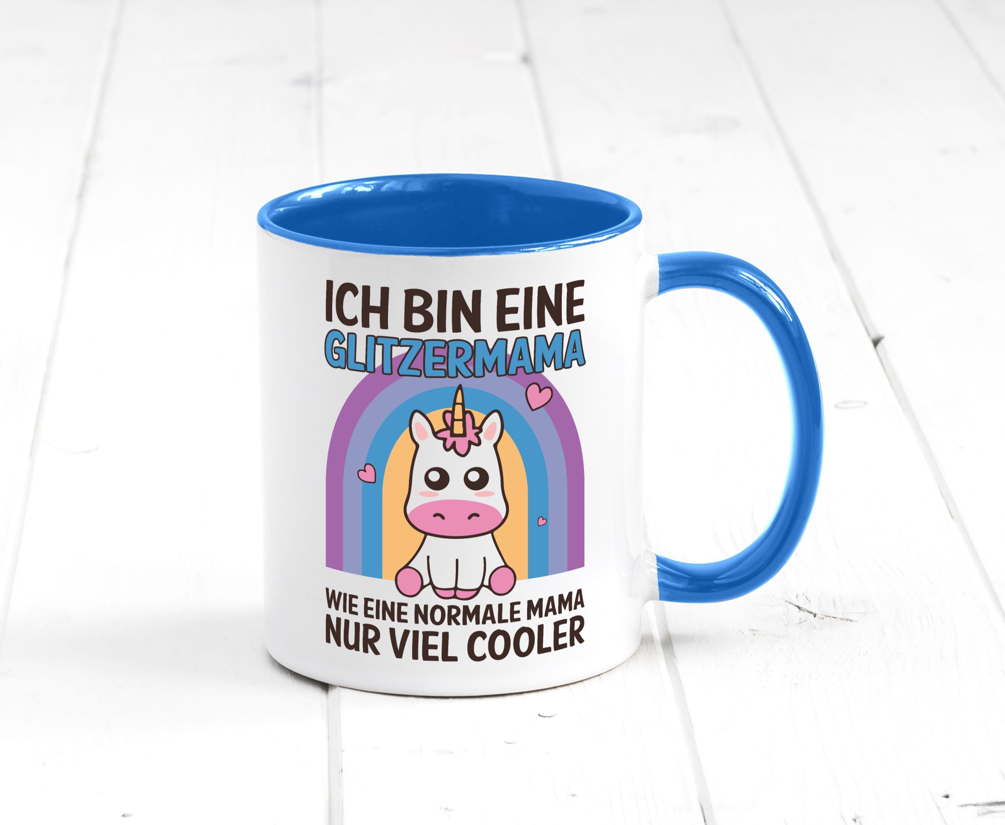 Glitzermama, wie normal, nur cooler | Einhorn Geschenkidee Familie Humor Tasse