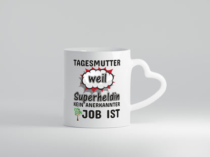 Tagesmutter Superheldin | Beruf Tasse Kinderzeichnung Geschenkidee Familie Humor
