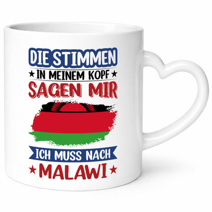 Malawi | Urlaub Stimmen in meinem Kopf Traumland Geschenkidee Humor Tasse