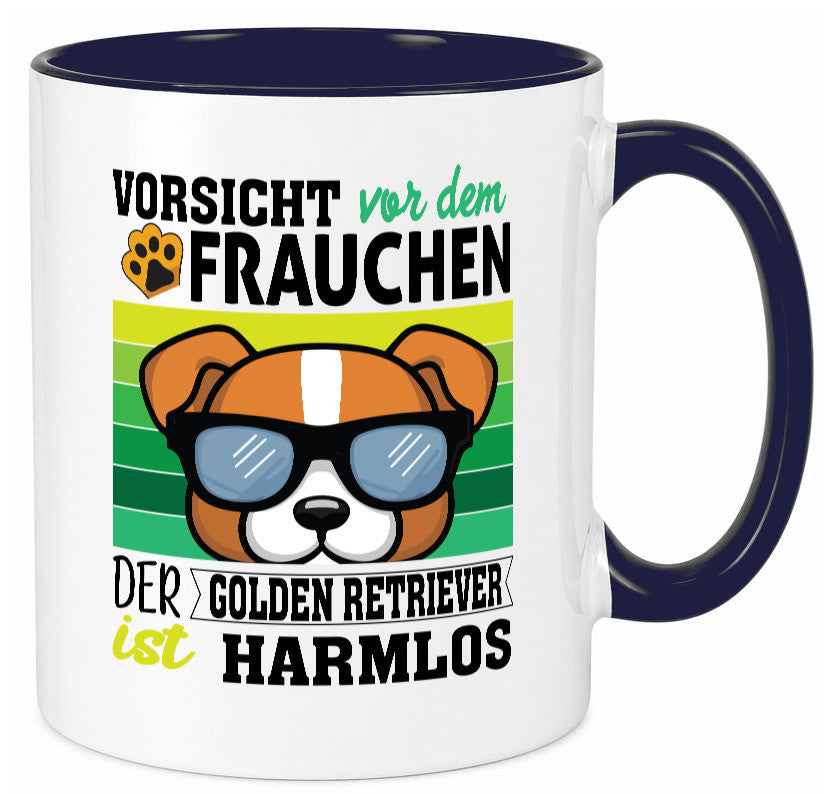 Vorsicht vor dem Frauchen Golden Retriever ist Harmlos lustiger Spruch Geschenk