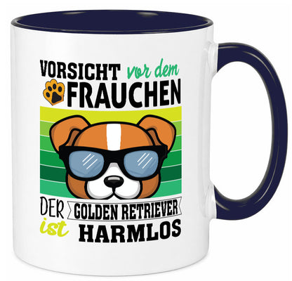 Vorsicht vor dem Frauchen Golden Retriever ist Harmlos lustiger Spruch Geschenk