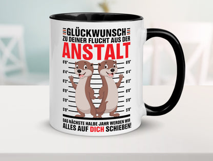 Glückwunch zur Flucht | Jobwechsel Arbeitskollegen Geschenk Arbeit Kollegen