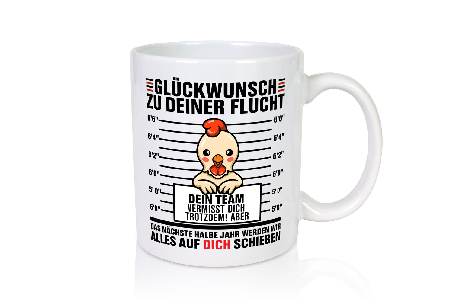 Glückwunsch zu deiner Flucht | Abschiedgeschenk Geschenkidee Humor Tasse