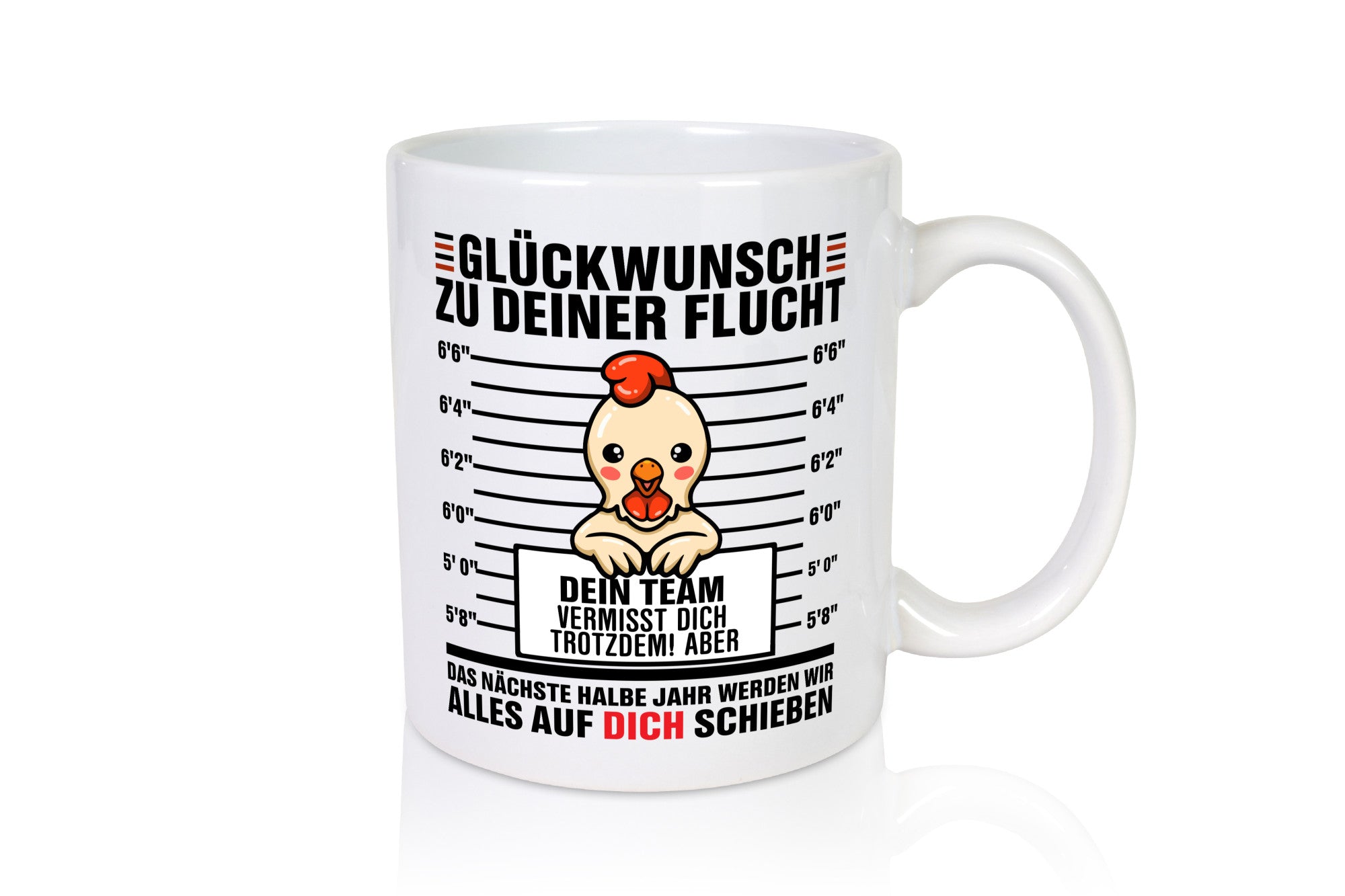 Glückwunsch zu deiner Flucht | Abschiedgeschenk Geschenkidee Humor Tasse