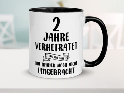 2 Jahre Verheiratet, immer noch am Leben! Humor Geschenkidee Tasse