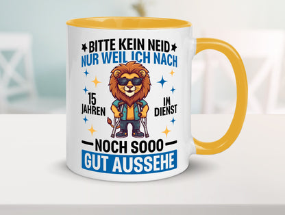 15 Jahre im Dienst | Arbeitsjubiläum Arbeit lustig Kollegen Büro Geschenk Tasse
