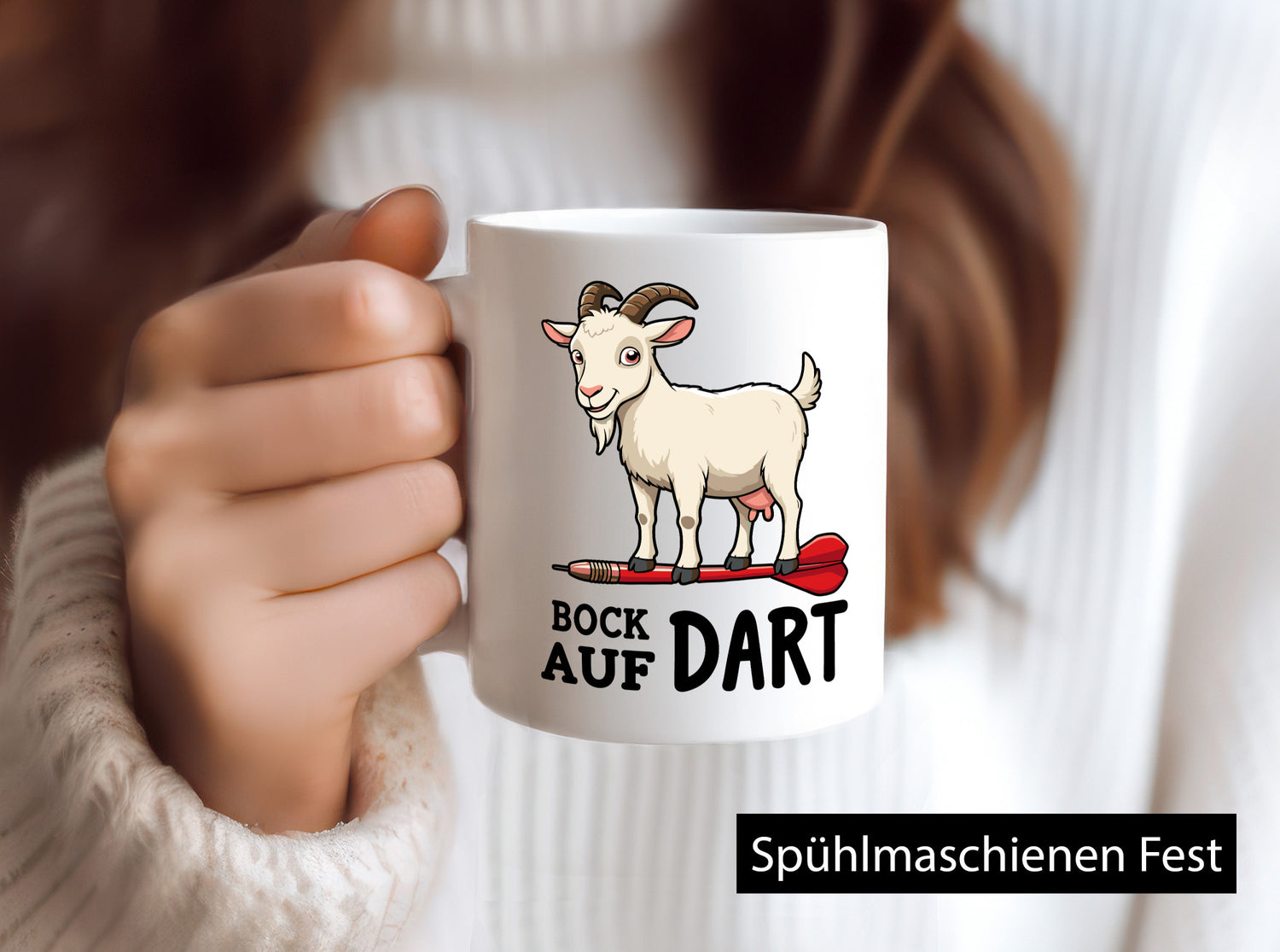 Bock auf Dart | Dartspieler Dartpfeil Ziegenbock v2 Geschenkidee Humor Tasse