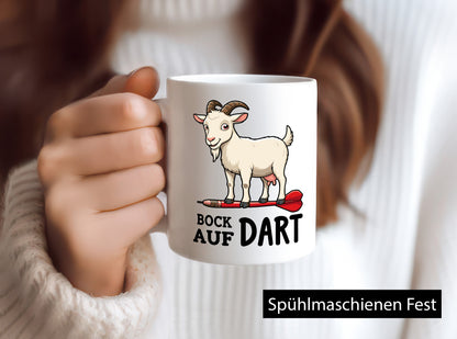 Bock auf Dart | Dartspieler Dartpfeil Ziegenbock v2 Geschenkidee Humor Tasse
