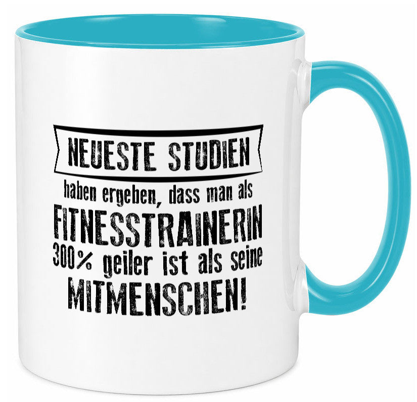 Neuste Studien: Fitnesstrainerin | Trainerin Sport lustig Humor Geschenkidee Tasse