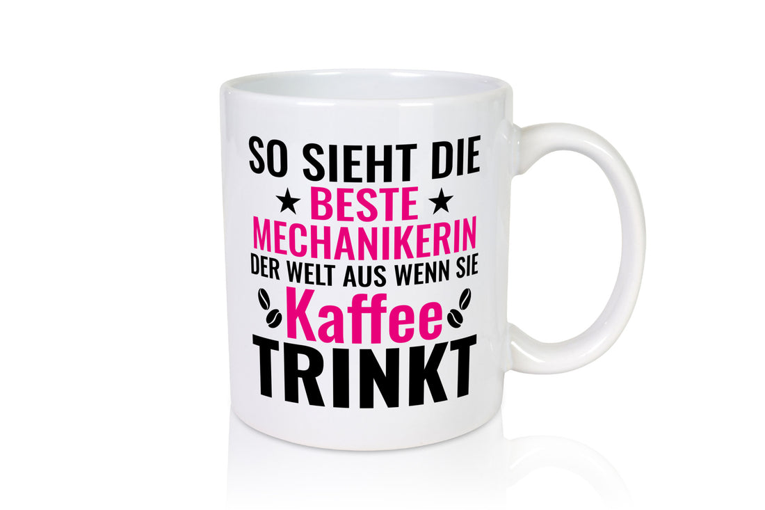 Kaffee trinkt: Mechanikerin | Kfz Geschenk Humor Geschenkidee lustiger Spruch