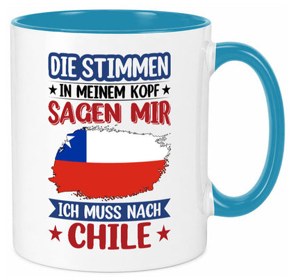 Chile | Urlaub Stimmen in meinem Kopf Traumland Geschenkidee Humor Tasse