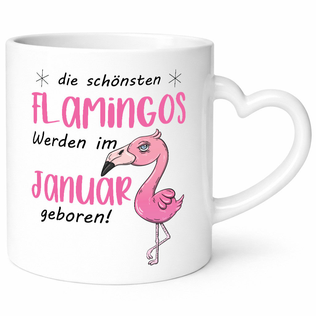 Januar Geboren | Flamingos Geburtsmonat lustiger Spruch Geschenk Humor