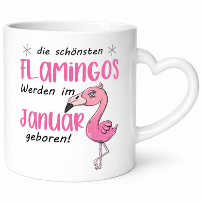 Januar Geboren | Flamingos Geburtsmonat lustiger Spruch Geschenk Humor