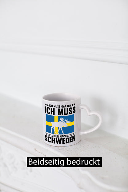 Ich muss gar nix nur nach Schweden Humor Geschenkidee Tasse