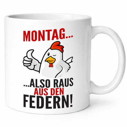 Montag raus ausden Federn | Hühnerstall Bauer lustiger Spruch Geschenk Humor