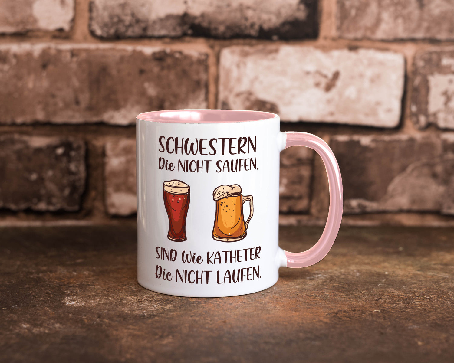 Schwestern die nicht saufen, Katheder laufen | Gläser lustiger Spruch Geschenk