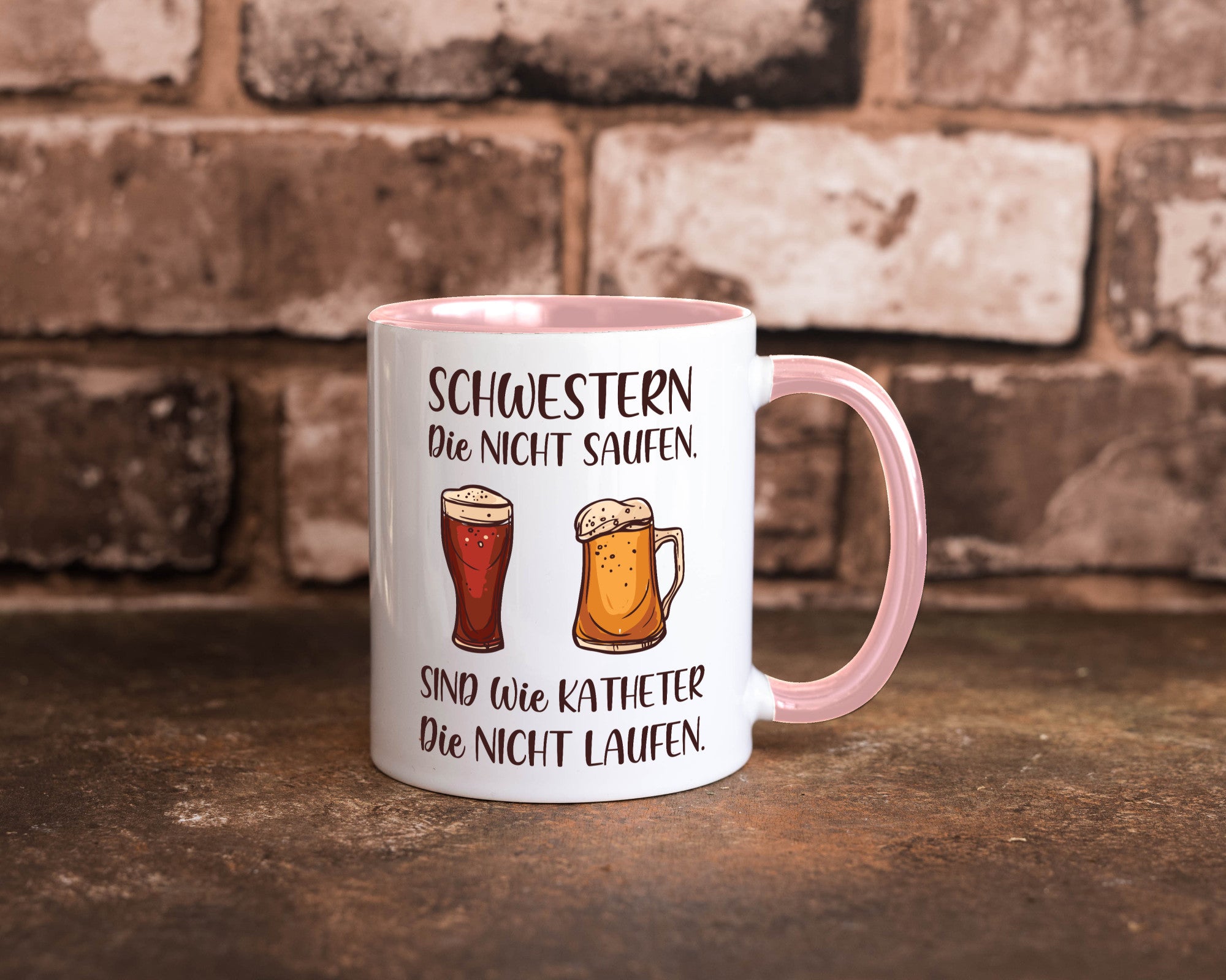 Schwestern die nicht saufen, Katheder laufen | Gläser lustiger Spruch Geschenk