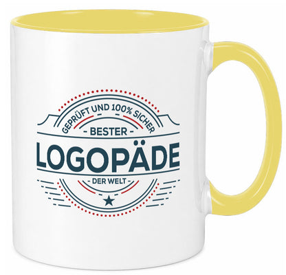 Geprüft und sicher: Logopäde | Sprachtherapie Geschenkidee Humor Tasse