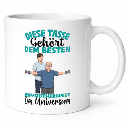Im Universum: Physiotherapeut Geschenkidee Humor Tasse