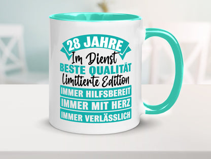 28 Jahre im Dienst | Jubiläum Arbeit lustig Kollegen Büro Geschenk Tasse