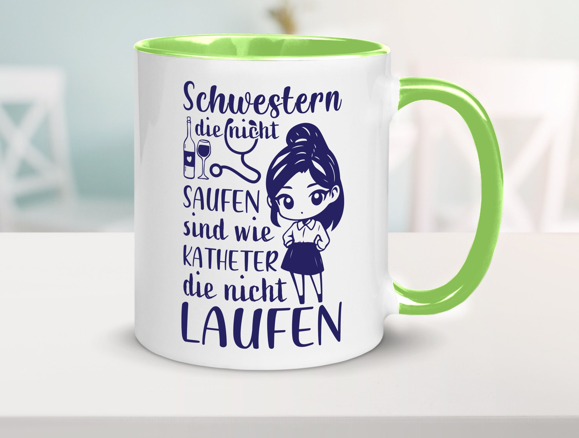 Schwestern die nicht saufen | Krankenschwester Alkolhol Geschenkidee Humor Tasse