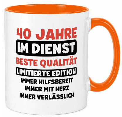 40 Jahre im Dienst | Jubiläum Arbeit v3 Humor Kollegen Büro Geschenkidee Tasse