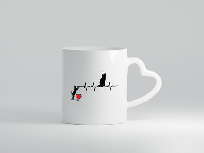Katzen | Herz Herzschlag Humor Tierliebhaber Geschenkidee Tasse