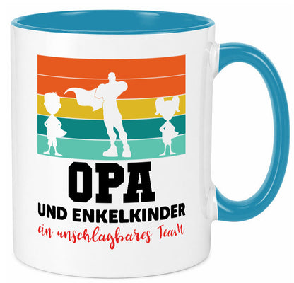 Opa und Enkelkinder ein unschlagbares Team Geschenkidee Familie Humor Tasse