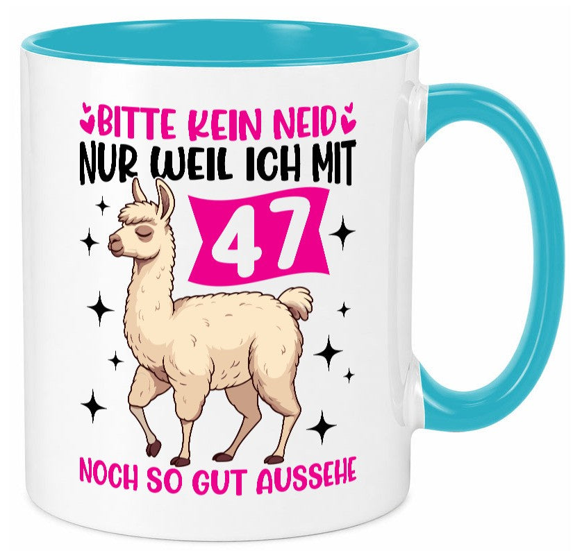 47. Geburtstag | 47 Jahre Lama gut aussehen lustig Geschenkidee Geschenk Tasse