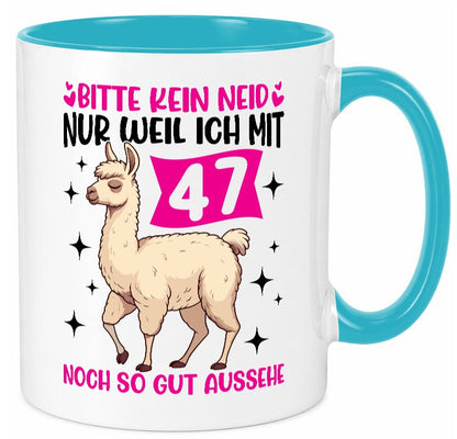 47. Geburtstag | 47 Jahre Lama gut aussehen lustig Geschenkidee Geschenk Tasse