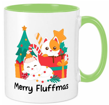 Merry Fluffmas | Weihnachten Katzen weihnachtskatzen lustiger Spruch Geschenk Tasse