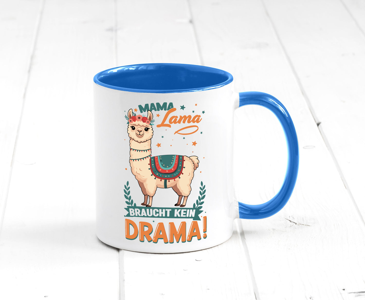 Mama Lama braucht kein Drama | Muttertag Humor Familie Geschenkidee Tasse