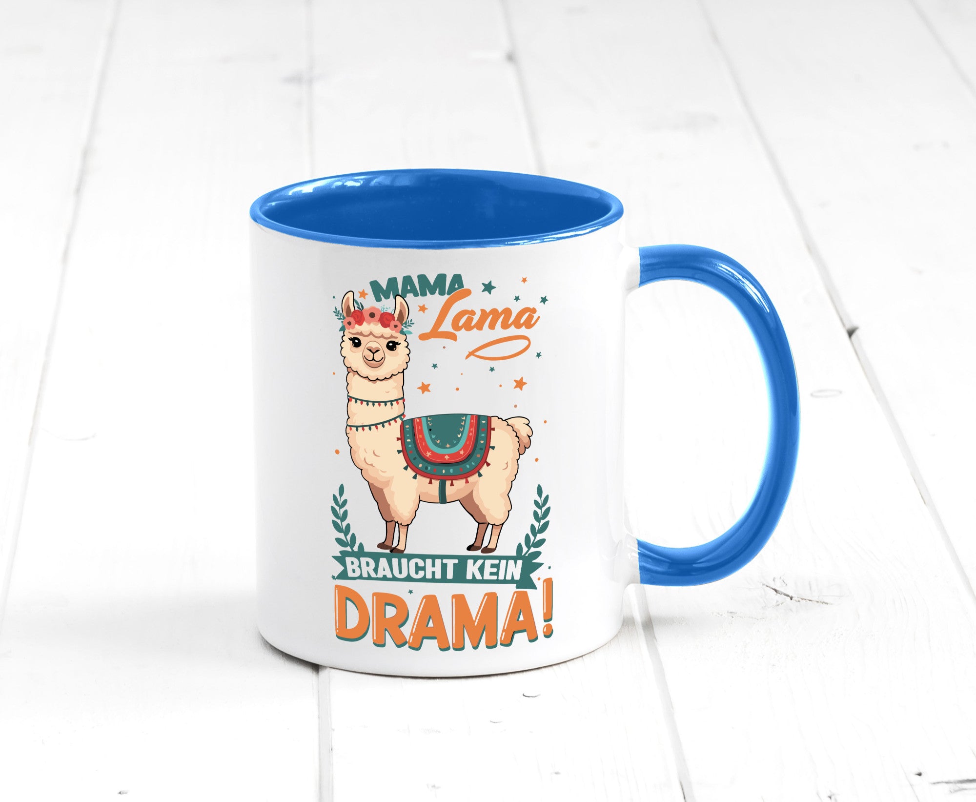 Mama Lama braucht kein Drama | Muttertag Humor Familie Geschenkidee Tasse