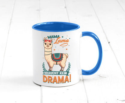 Mama Lama braucht kein Drama | Muttertag Humor Familie Geschenkidee Tasse