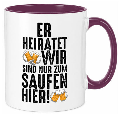 JGA | Er heiratet Junggesellenabschied Polterabend v2 lustiger Spruch Geschenk