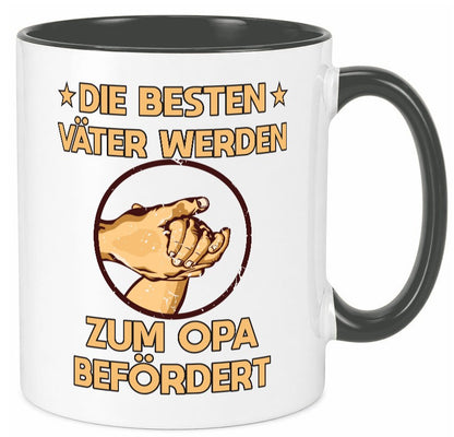Besten Väter werden zum Opa befördert | Zwei Hände Geschenkidee Familie Humor Tasse