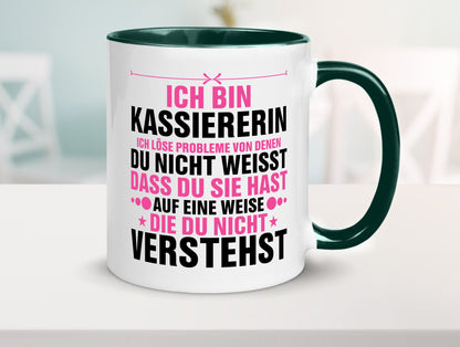 Löse Probleme: Kassiererin v2 lustiger Spruch Geschenk Humor Geschenkidee Tasse