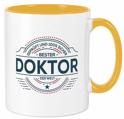 Geprüft und sicher: Doktor | Doktorand Doktortitel lustiger Spruch Geschenk Tasse