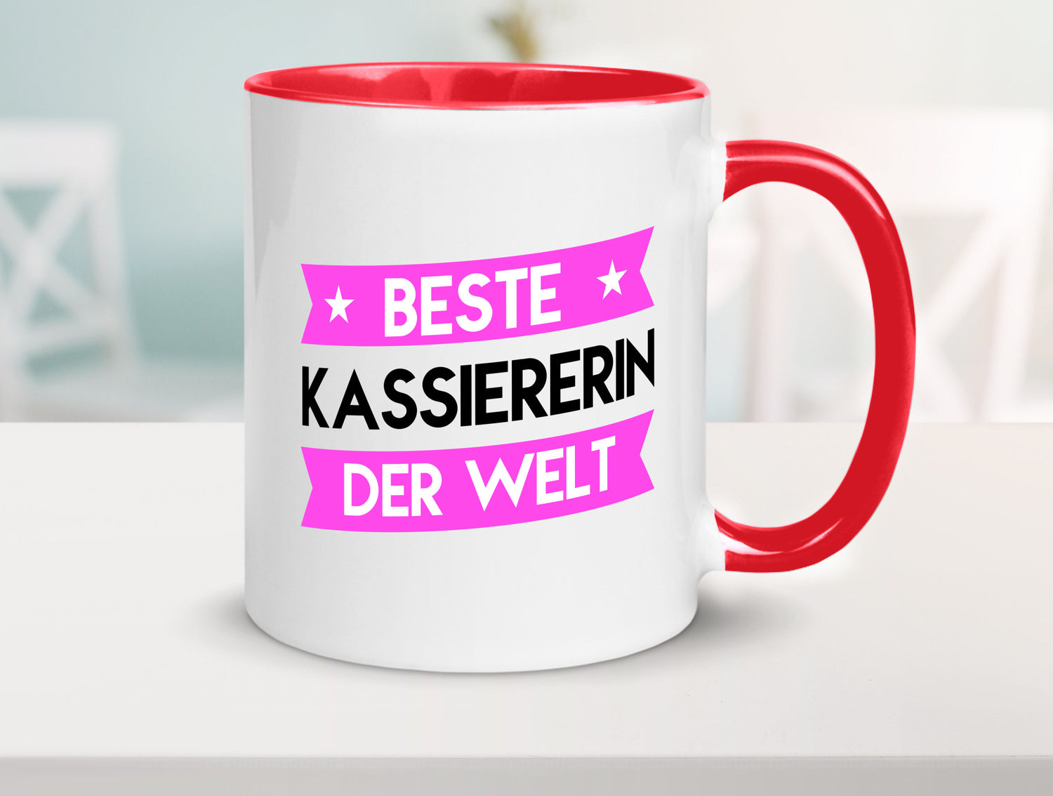 Beste Kassiererin lustiger Spruch Geschenk Humor Geschenkidee Tasse