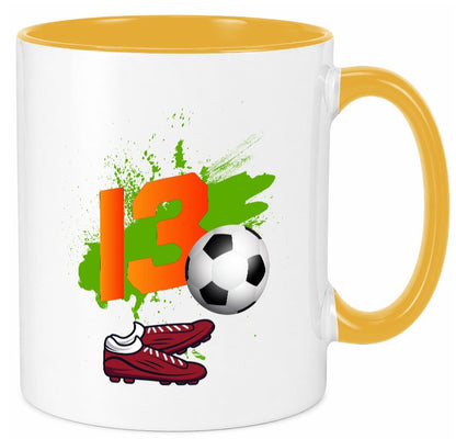 13. Geburtstag | Jungen Fußball Fußballspieler Humor Geschenkidee Tasse